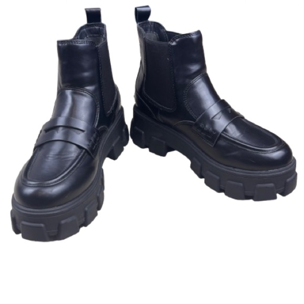 Circus NY Sam Edelman Lug Sole 2”Loafer Chelsea Boots Black Chunky 7.5